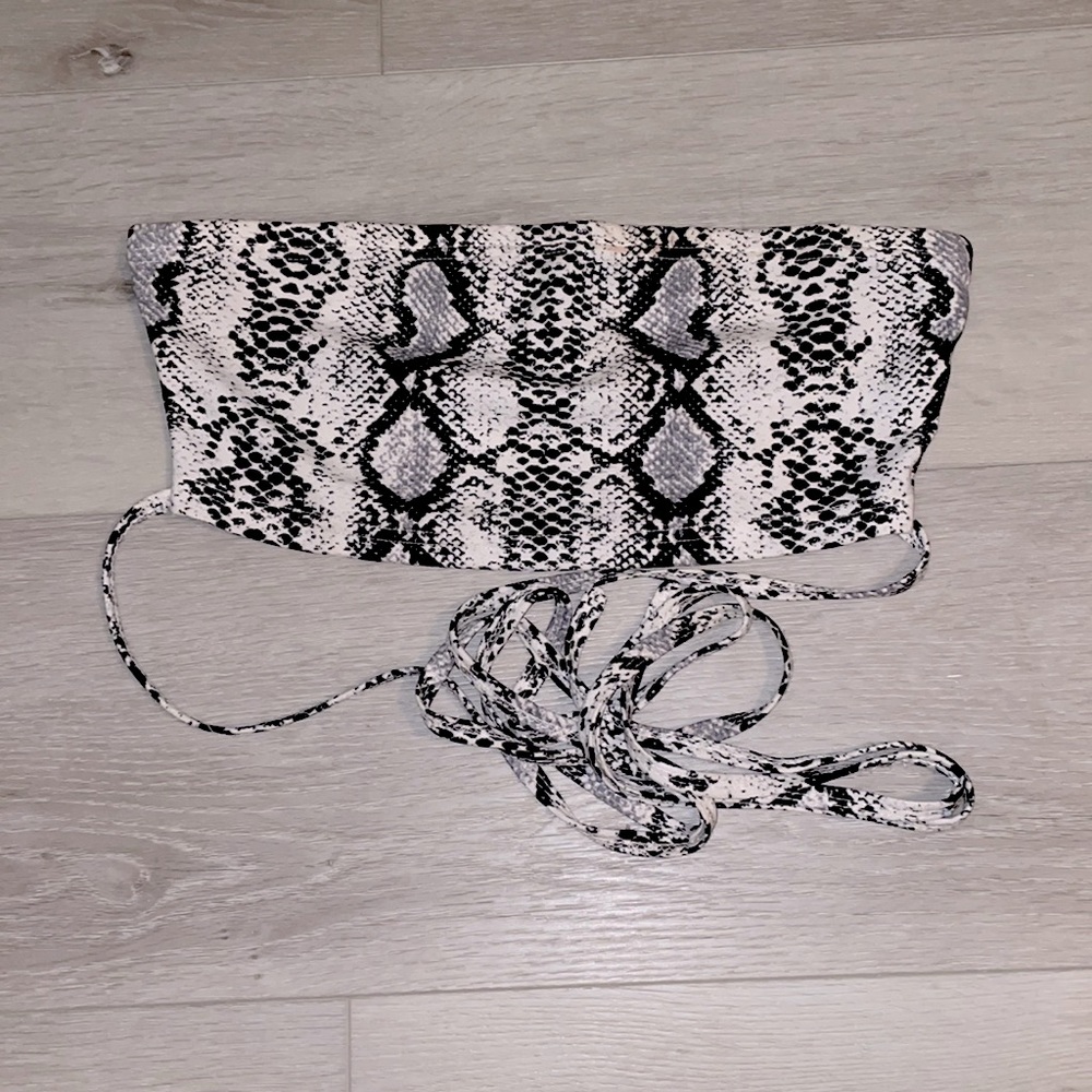 ZAFUL Bandeau Tie up Top